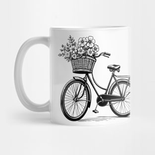 Bicycle with Spring Flower Basket Mug